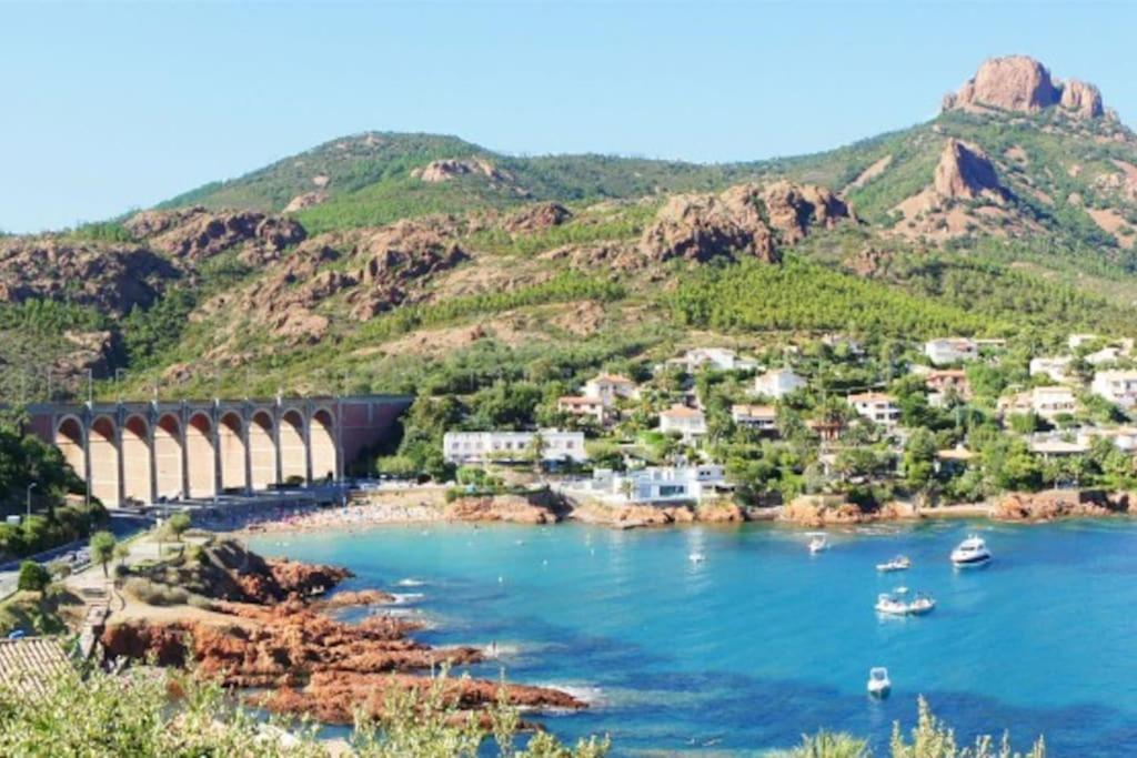 Petit Paradis Vue Mer- Plage Et Calanques A 3 Mn Saint-Raphaël Kültér fotó
